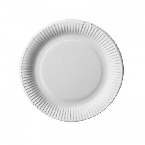 Comprar 100 Platos, cartón biodegradable gama Pure redondo Ø 23 cm blanco extra resistente en Pepebar