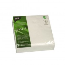 50 Servilletas, 2 capas biodegradable gama Pure Pliegue-1/4 33 cm x 33 cm blanco