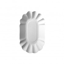 250 Boles de cartón biodegradable gama Pure oval 9 cm x 16 cm x 3 cm blanco