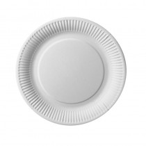 25 Platos, cartón biodegradable gama Pure redondo Ø 26 cm blanco extra resistente
