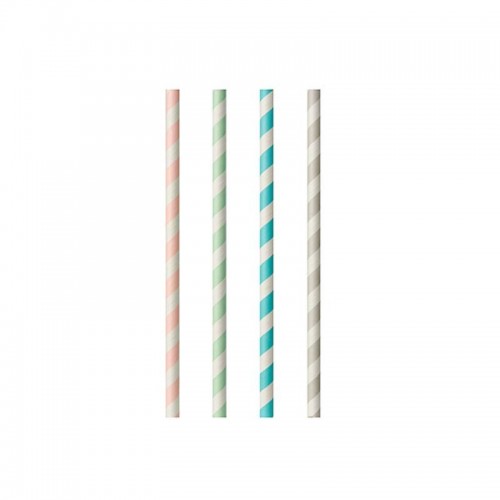 Comprar 100 Cañitas de papel biodegradable gama Pure Ø 6 mm · 20 cm colores surtidos Stripes surtido en Pepebar
