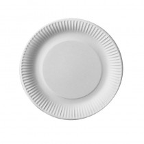 50 Platos, cartón biodegradable gama Pure redondo Ø 23 cm blanco