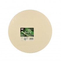 6 Bases de cartón para tarta biodegradable gama Pure redondo Ø 28 cm blanco con borde dentado