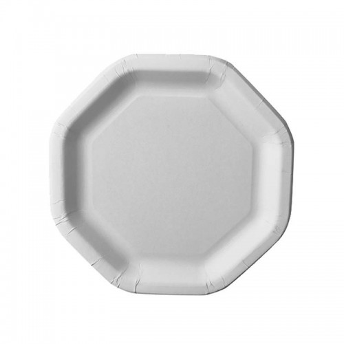 50 Platos, cartón biodegradable gama Pure octagonal 23,5 cm x 23,5 cm blanco Comprar 50 Platos, cartón biodegradable gama Pure octagonal 23,5 cm x 23,5 cm blanco en Pepebar
