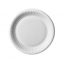 100 Platos, cartón biodegradable gama Pure redondo Ø 20 cm blanco