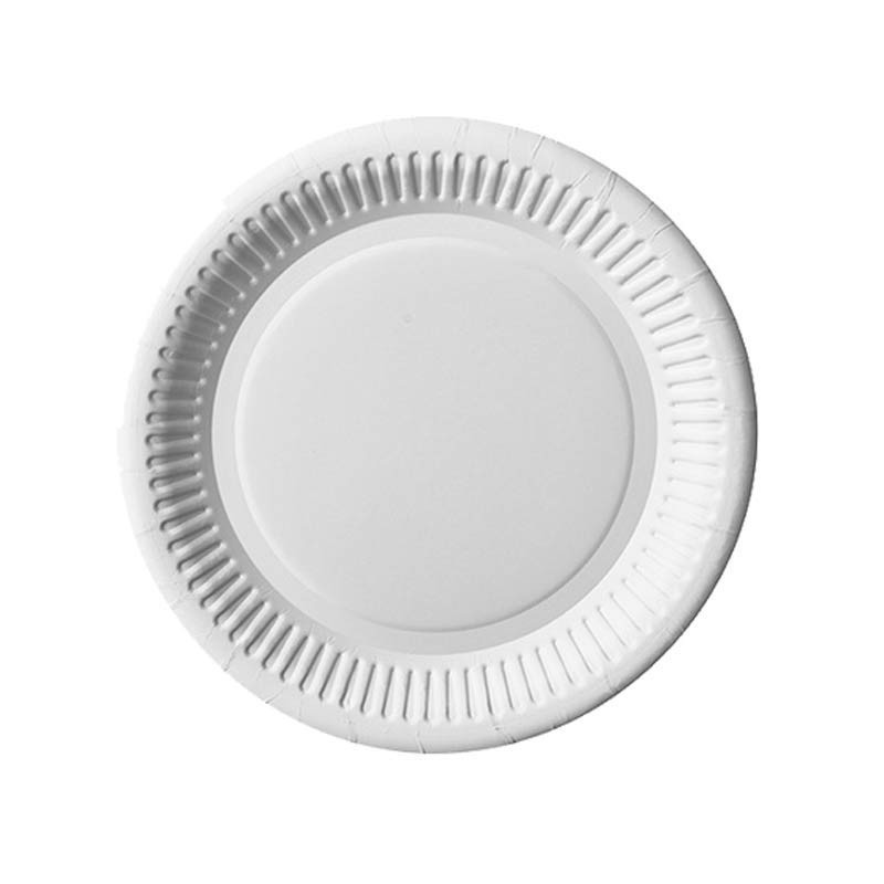 ▷ 100 Platos, cartón biodegradable gama Pure redondo Ø 20 cm blanco