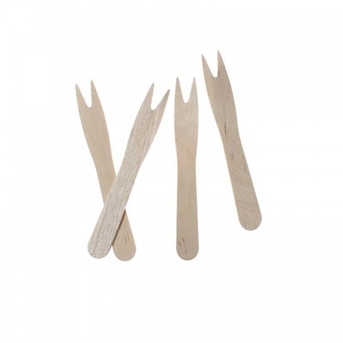 Comprar 50 Tenedores patatas fritas de madera biodegradable gama Pure 8,5 cm en Pepebar