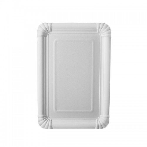 Comprar 25 Platos, cartón biodegradable gama Pure cuadrado 16,5 cm x 23 cm blanco en Pepebar