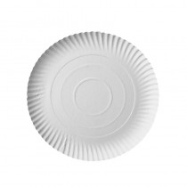 50 Platos, cartón biodegradable gama Pure redondo Ø 24 cm · 2 cm blanco
