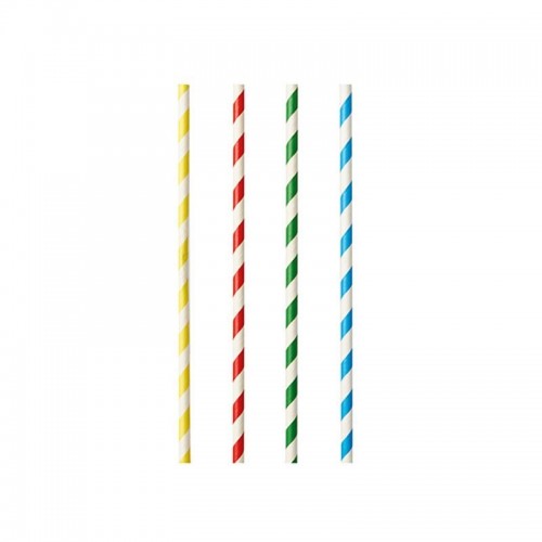 Comprar 100 Pajitas para batidos, papel biodegradable gama Pure Ø 8 mm · 21 cm colores surtidos Stripes en Pepebar