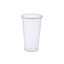 12 Vasos para bebidas frías, PLA biodegradable gama Pure 0,5 l Ø 9,5 cm · 16,2 cm transparente con borde redondeado