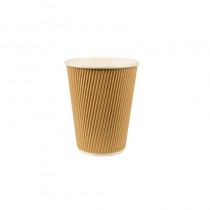 25 Vasos, cartón biodegradable gama Pure 0,1 l Ø 6,2 cm · 6 cm Ripple Wall