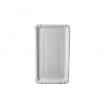 250 Platos, cartón biodegradable gama Pure cuadrado 18 cm x 33 cm blanco