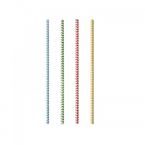 Comprar 100 Cañitas de papel biodegradable gama Pure Ø 6 mm · 20 cm colores surtidos Zig-Zag en Pepebar