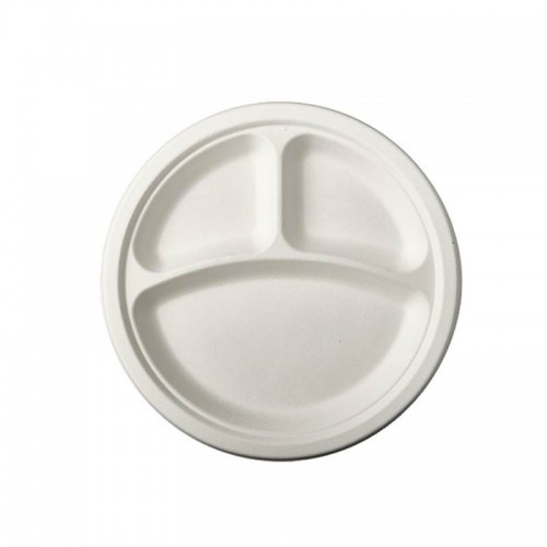 12 Platos de caña de azúcar biodegradable gama Pure 3 compartimentos Ø 23 cm · 2 cm blanco Comprar 12 Platos de caña de azúcar biodegradable gama Pure 3 compartimentos Ø 23 cm · 2 cm blanco en Pepebar