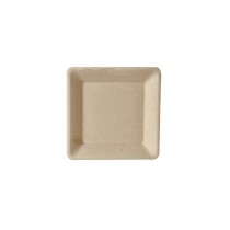 50 Platos de caña de azúcar biodegradable gama Pure cuadrado 15,5 cm x 15,5 cm natural