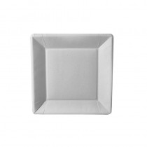 50 Platos, cartón biodegradable gama Pure cuadrado 22,5 cm x 22,5 cm x 1,8 cm blanco