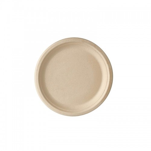Comprar 50 Platos de caña de azúcar biodegradable gama Pure sin compartimentos Ø 26 cm · 2 cm natural en Pepebar