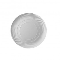 10 Platos, cartón biodegradable gama Pure redondo Ø 32 cm · 2 cm blanco