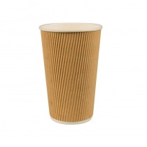 25 Vasos, cartón biodegradable gama Pure 0,4 l Ø 9 cm · 13,7 cm Ripple Wall