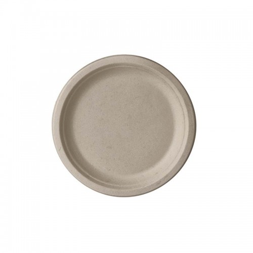 Comprar 50 Platos de caña de azúcar biodegradable gama Pure sin compartimentos Ø 18 cm · 2 cm natural en Pepebar