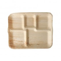 6 Platos, Hoja de palma biodegradable gama Pure 5 compartimentos 27 cm x 21,5 cm x 2 cm - Pepebar 6 Platos, Hoja de palma biodegradable gama Pure 5 compartimentos 27 cm x 21,5 cm x 2 cm