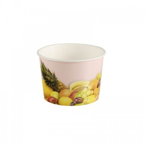 Comprar 200 Vasos para helado de cartón redondo 150 ml diámetro 7,7 cm · 5,5 cm diseño Frutas en Pepebar