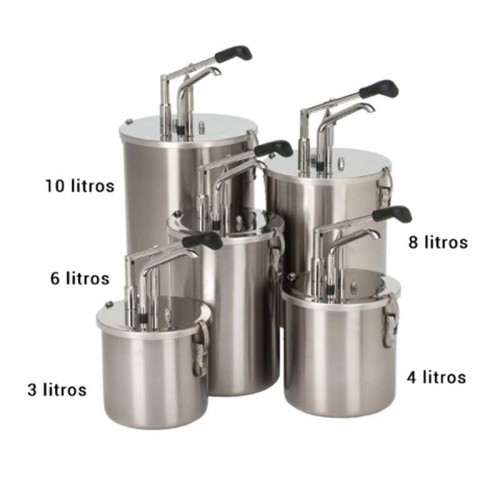 Comprar Dosificador cilíndrico completo de acero inoxidable 6 litros en Pepebar