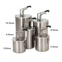 Dosificador cilíndrico completo de acero inoxidable 10 litros - Pepebar Dosificador cilíndrico completo de acero inoxidable 10 litros - Catálogo Suministros hostelería
