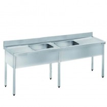 Fregadero acero inoxidable 2 cubas fondo 700 IDL21070