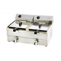 Freidora eléctrica con grifo de vaciado 9+9 litros FRIN23 - Pepebar Freidora eléctrica con grifo de vaciado 9+9 litros FRIN23 - Catálogo Freidora doble