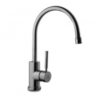 Grifo cocina monomando con cuello de cisne de acero inoxidable