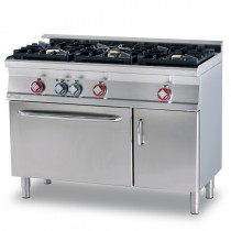 Cocina a gas 3 quemadores con horno GN 1/1 a gas o eléctrico CF3-512GV - Pepebar Cocina a gas 3 quemadores con horno GN 1/1 a gas o eléctrico CF3-512GV - Catálogo Cocinas industriales con horno