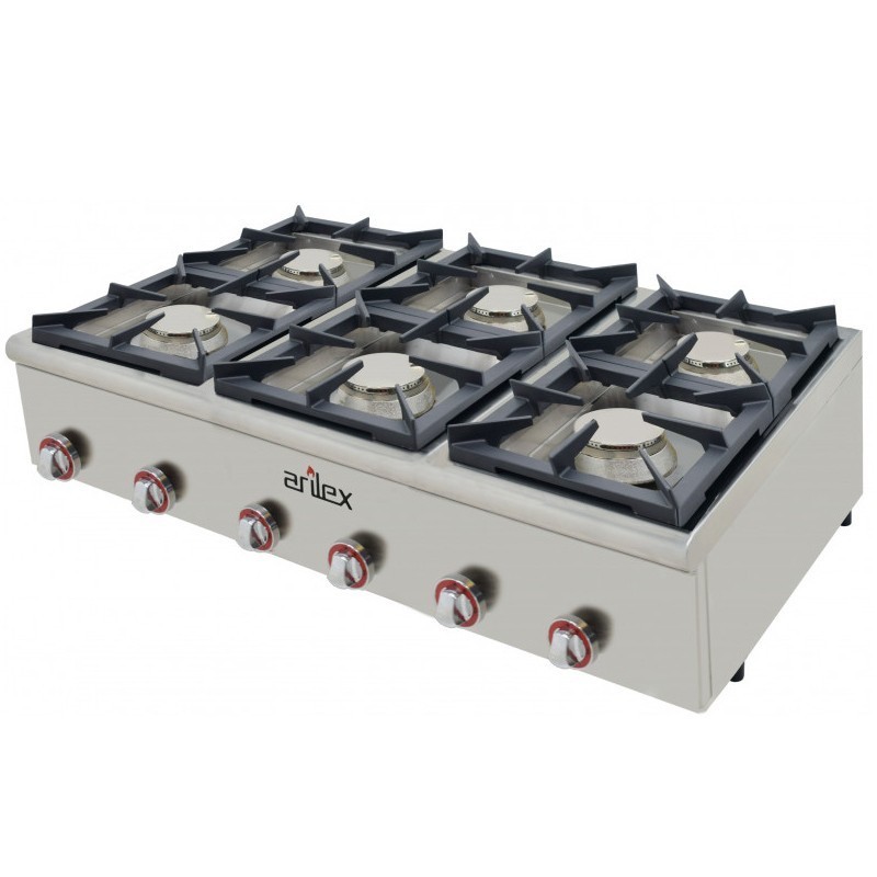 ⊛ Cocinas Industriales Modulares ✓ Cocina a gas 6 quemadores fondo 750  120CG75BASIC | PepeBar.com
