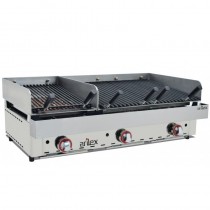 Parrilla vasca a gas piedra volcánica con separación 2 parrillas 3570VAS - Catálogo Barbacoas profesionales