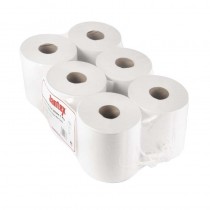 Rollo de toallas blancas de alimentación central Jantex GD834 - Catálogo Productos de Limpieza