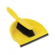 Juego de recogedor y escoba blando Amarillo Jantex CC930