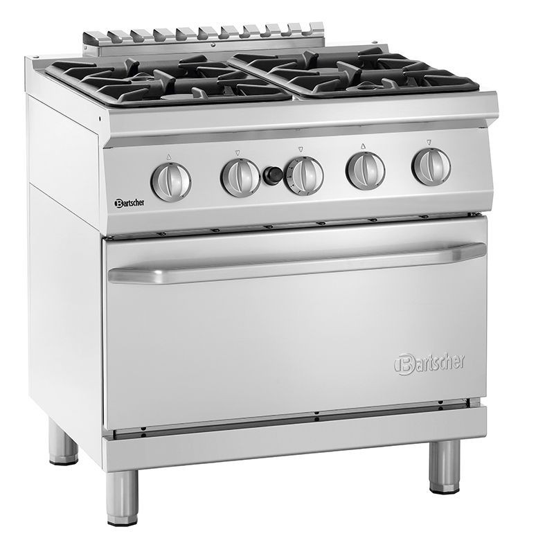 ▷ Cocina a gas industrial 4 fogones y horno Bartscher 2852341【Precios y  Ofertas】| PepeBar.com