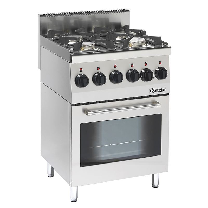 Cocina de 4 fogones a gas industrial y horno Bartscher 1315563