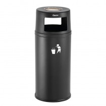 Papelera con cenicero de arena superior color negro Bartscher 860007