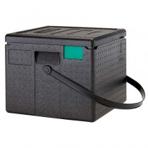 Portapizzas con correa negra de Polipropileno 41x41x24,9 cm Cam GoBox EPPZ35175BST-110 Cambro