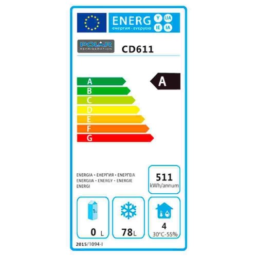 Comprar Congelador industrial bajo mostrador 855 mm de alto Polar CD611 en Pepebar