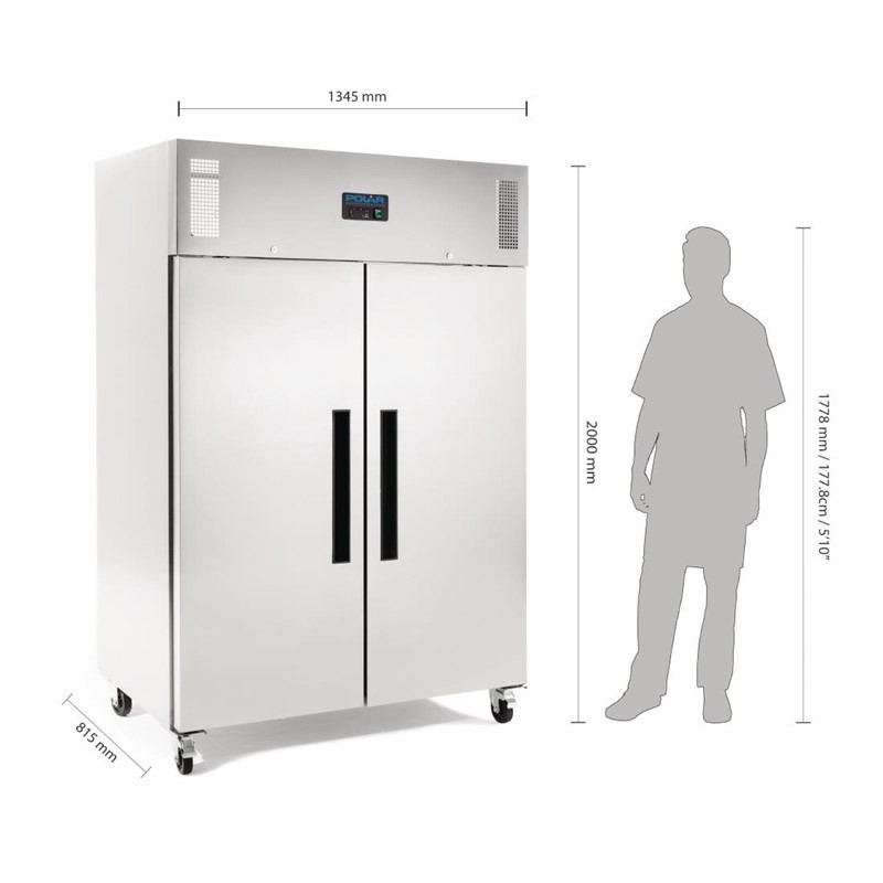 Comprar Congelador industrial Gastronorm doble puerta 1200L Polar G595 en Pepebar
