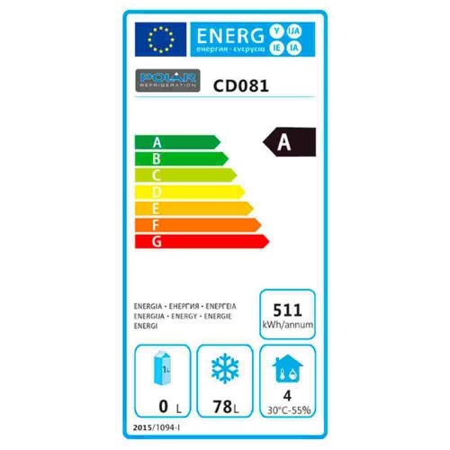 Comprar Congelador industrial bajo mostrador acero inox 855 mm de alto Polar CD081 en Pepebar
