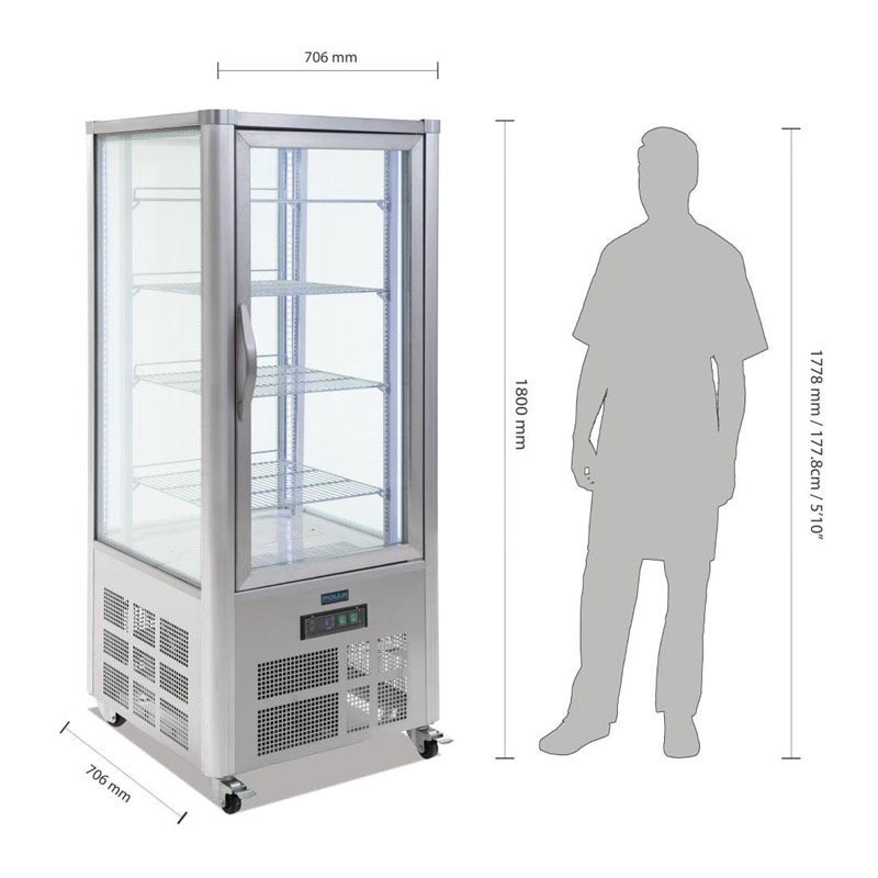 Comprar Vitrina refrigerada vertical acero inoxidable 400 litros Polar GD881 en Pepebar