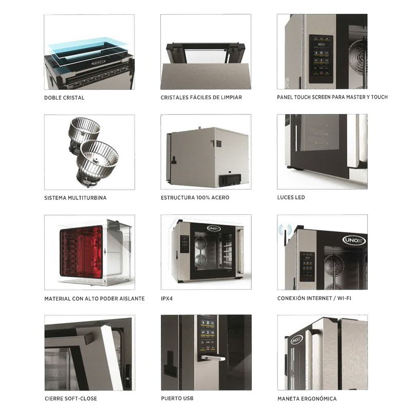 Comprar Horno Industrial Bakerlux SHOP.Pro Rossella TOUCH 4 bandejas Varias opciones Unox en Pepebar