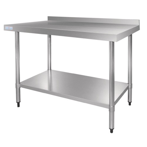 Comprar Mesa de acero inoxidable con peto 1200mm de ancho GJ507 Vogue en Pepebar