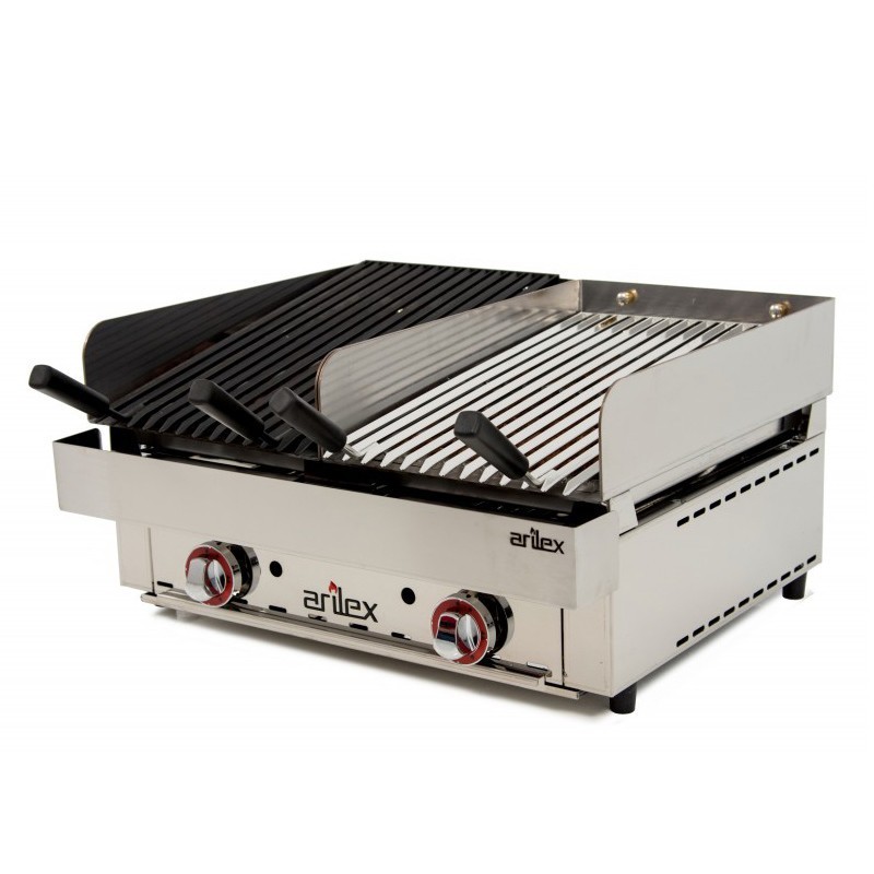 Parrilla vasca a gas piedra volcánica con separación 2 parrillas 3535VAS Comprar Parrilla vasca a gas piedra volcánica con separación 2 parrillas 3535VAS en Pepebar