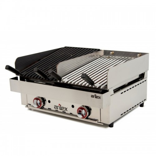 Parrilla vasca a gas piedra volcánica con separación 2 parrillas 3535VAS Comprar Parrilla vasca a gas piedra volcánica con separación 2 parrillas 3535VAS en Pepebar