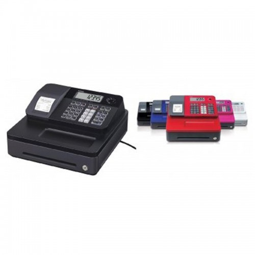 Caja registradora Casio SE-G1SB-PK color rosa cajón pequeño para dinero, impresora y pantalla para cliente 
